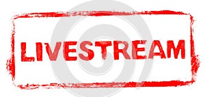 Red stencil frame: Livestream banner