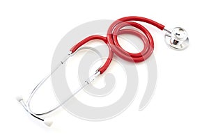 Red Stethoscope on withe background