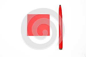 Red sticker isolated on white