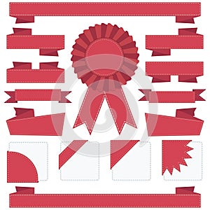 Red stitched ribbons