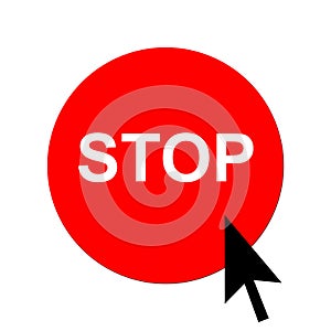 Red stop button and cursor