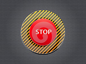 Red Stop Button on Stripe Panel