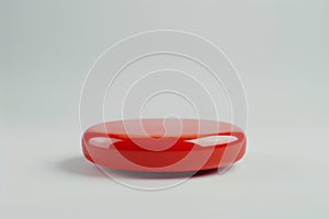 Red STOP Button on White Background