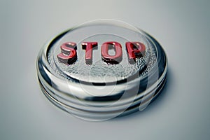 Red Stop Button on White