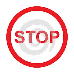 Red Stop Sign icon. Road Sign vector illustration