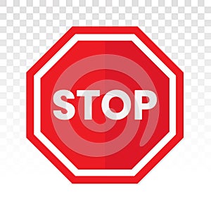 Red stop sign icon with text `STOP` for apps or websites