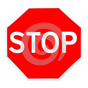 Red Stop Sign isolated on white background