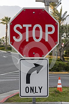 A red stop sign on white