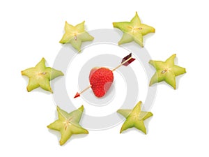 Red strawberry heart