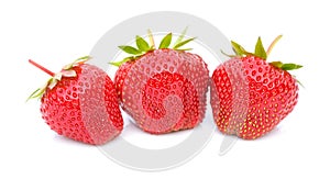 Red strawberrys isolated on white background