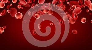 Red streaming blood cells background.