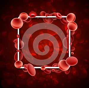 Red streaming blood cells background.