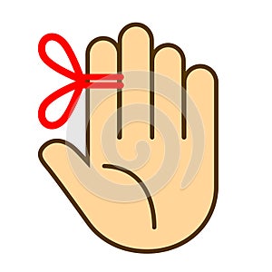 Red string around finger, reminder icon