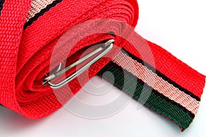 Red striped belt