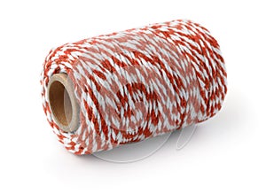 Red striped cotton bakers twine spool