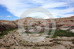 Red striped hills, Badlands National Park, South Dakota