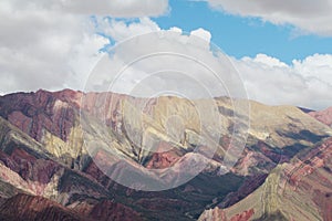 Red striped mountains Cerro de siete colores in Argentina