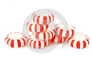 Red striped peppermints photo
