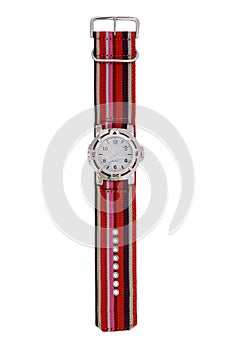 Red striped watch