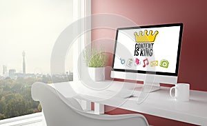 red studio with content is king computer