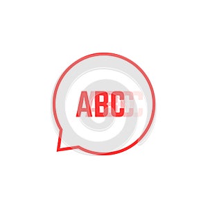 Red stuttering logo like speech bubble photo