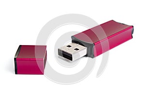 Red stylish flash drive