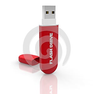 Red stylish USB flash drive