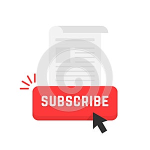 Red subscribe newsletter button