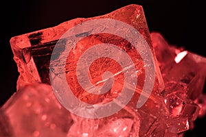 Red sugar crystals is macro