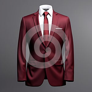 Maroon Suit: Hyper Realistic 3d Render Stock Photo photo