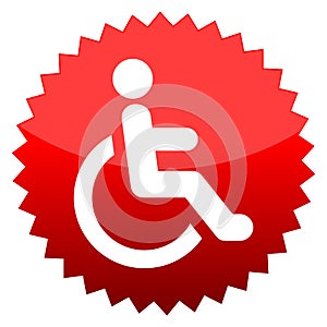 Red sun sign Disabled icon sign Accessibility