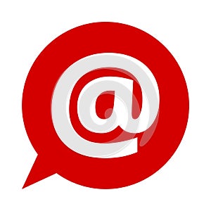 Red sun sign e-mail symbol