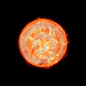 A red sun in space