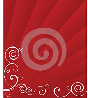 Red Sunburst with swirls