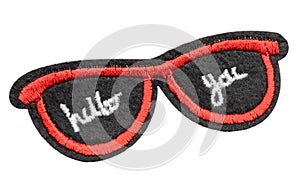 Red sunglasses fabric patch