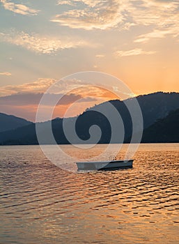 Red sunset in the Bay of Marmaris