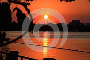 Red Sunset on Saigon river