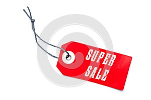 Red Super Sale label tag