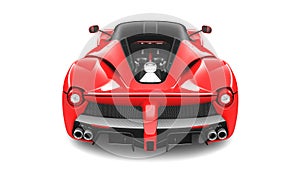 Red Supercar - Rear Studio View