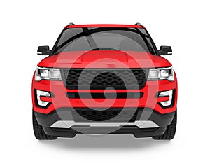 Red SUV Car Isolated