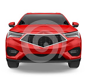 Red SUV Car Isolated
