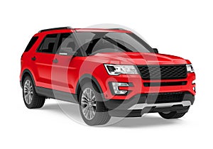 Red SUV Car Isolated photo