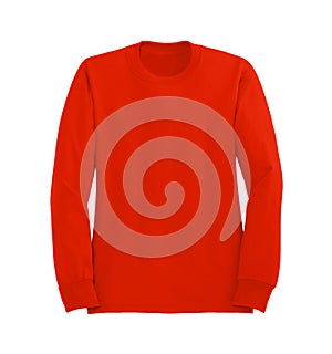 Red sweater isolated on white