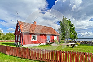 Red Swedish cottage house