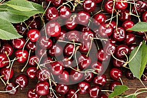 Red sweet cherry background