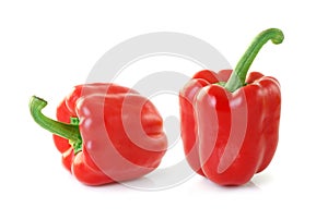 Red sweet peper on white background