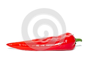 Red sweet pepper of the Ramiro variety on a white background