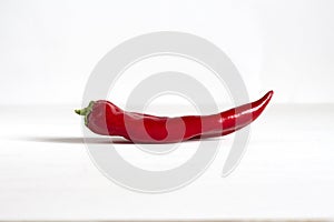 Red sweet pepper on a white background