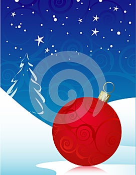Red Swirly Christmas Ornament
