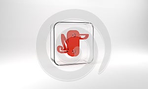 Red Swiss army knife icon isolated on grey background. Multi-tool, multipurpose penknife. Multifunctional tool. Glass